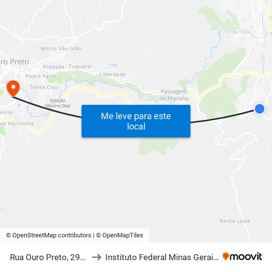 Rua Ouro Preto, 290 | Bar Da Neide to Instituto Federal Minas Gerais Campus Ouro Preto map