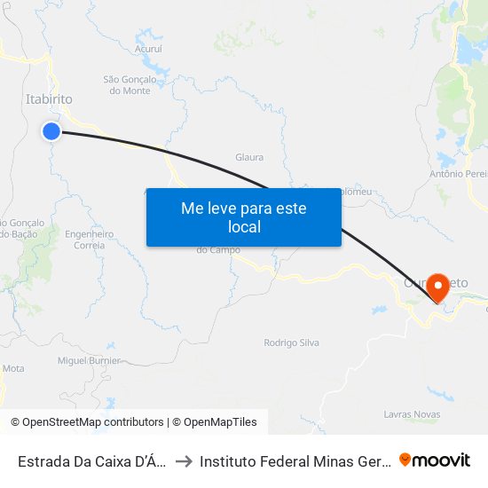 Estrada Da Caixa D’Água, 343 | Cardoso to Instituto Federal Minas Gerais Campus Ouro Preto map