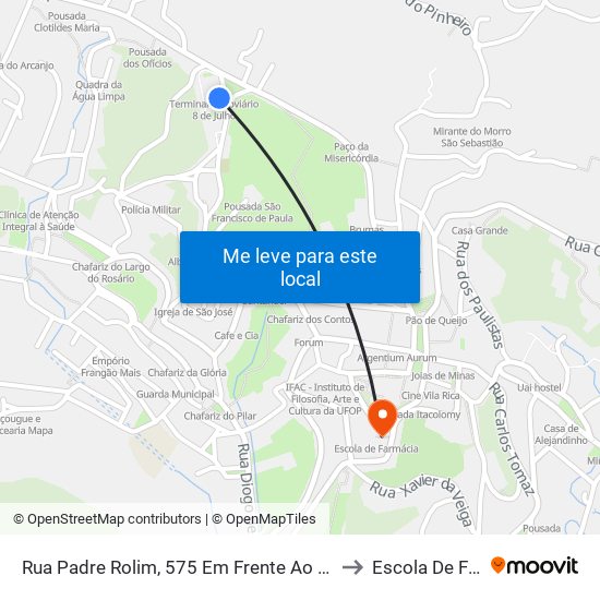 Rua Padre Rolim, 575 Em Frente Ao Terminal Rodoviário to Escola De Farmácia map
