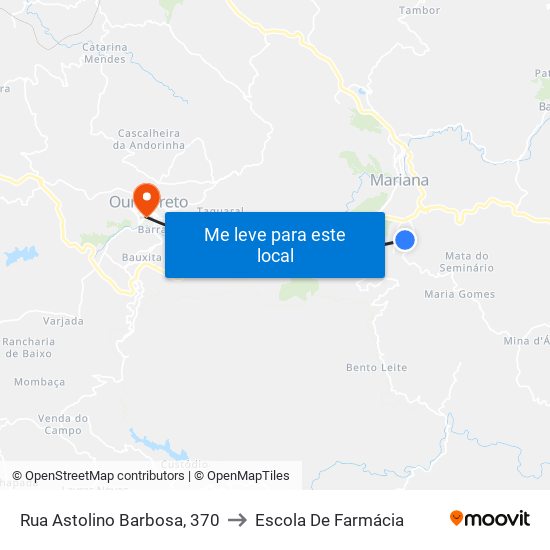 Rua Astolino Barbosa, 370 to Escola De Farmácia map