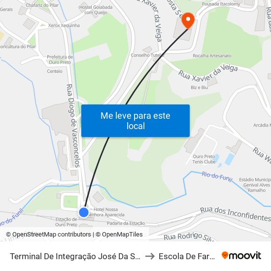 Terminal De Integração José Da Silva Araújo to Escola De Farmácia map