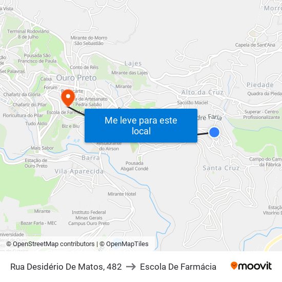 Rua Desidério De Matos, 482 to Escola De Farmácia map