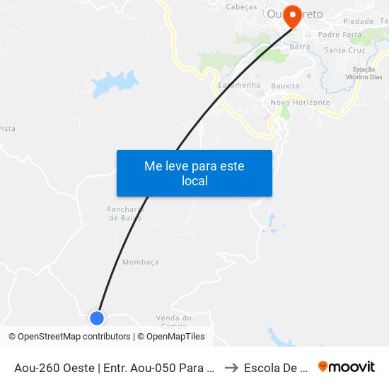 Aou-260 Oeste | Entr. Aou-050 Para Santo Antônio Do Salto to Escola De Farmácia map