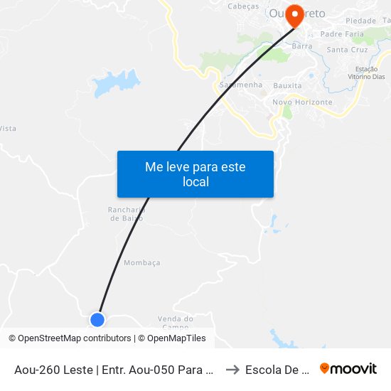 Aou-260 Leste | Entr. Aou-050 Para Santo Antônio Do Salto to Escola De Farmácia map