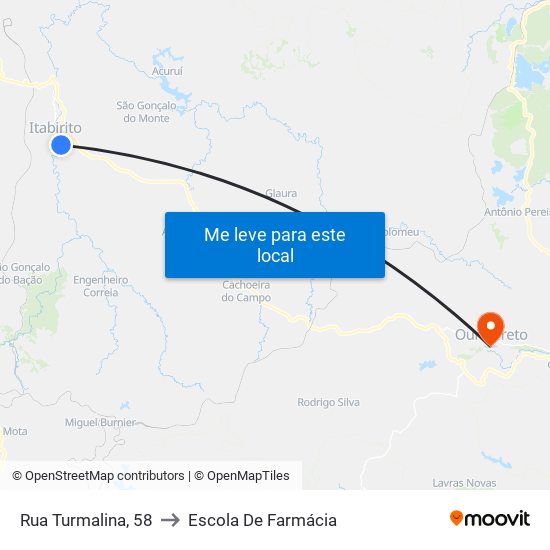 Rua Turmalina, 58 to Escola De Farmácia map