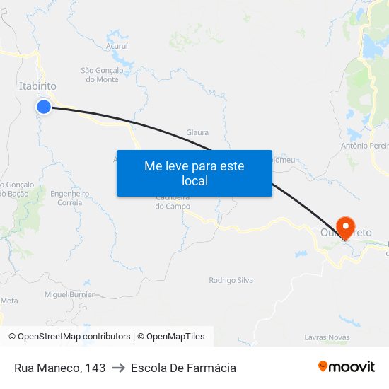 Rua Maneco, 143 to Escola De Farmácia map