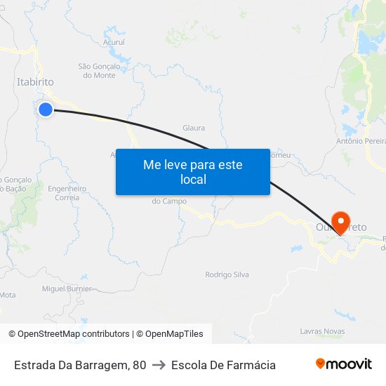 Estrada Da Barragem, 80 to Escola De Farmácia map