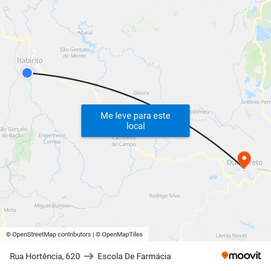 Rua Hortência, 620 to Escola De Farmácia map