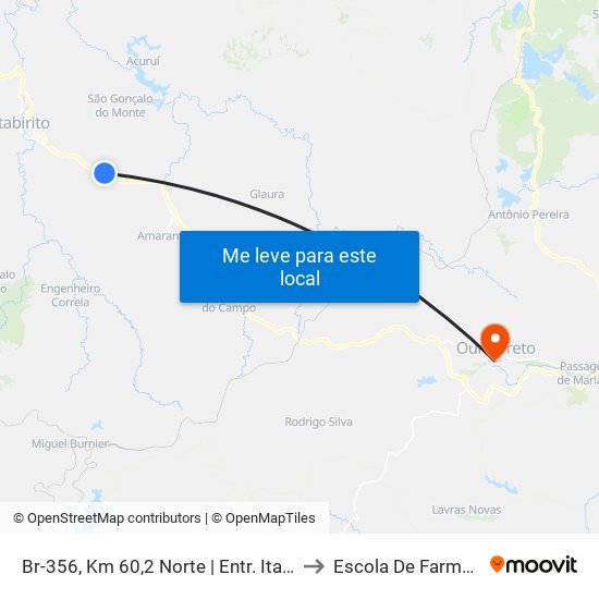 Br-356, Km 60,2 Norte | Entr. Ita-300 to Escola De Farmácia map