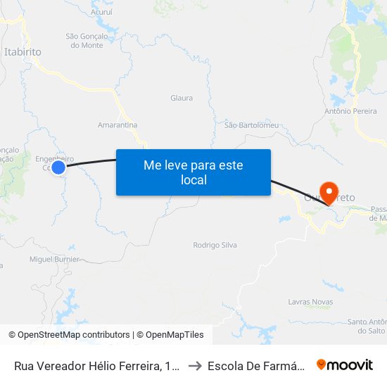 Rua Vereador Hélio Ferreira, 191 to Escola De Farmácia map