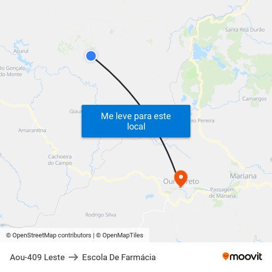 Aou-409 Leste to Escola De Farmácia map