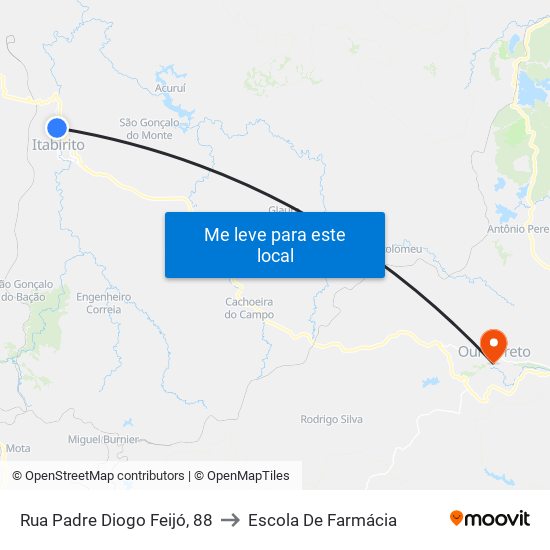 Rua Padre Diogo Feijó, 88 to Escola De Farmácia map