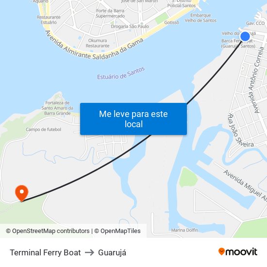 Terminal Ferry Boat to Guarujá map