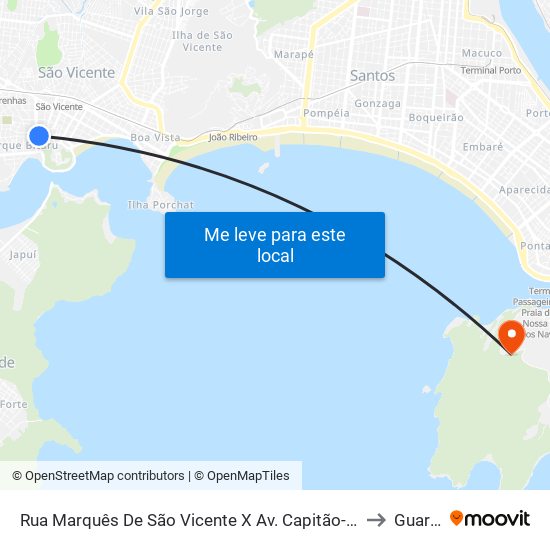 Rua Marquês De São Vicente X Av. Capitão-Mor Aguiar to Guarujá map