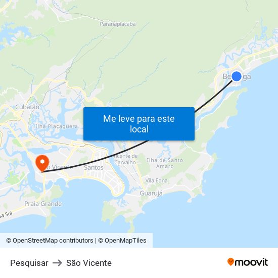 Pesquisar to São Vicente map