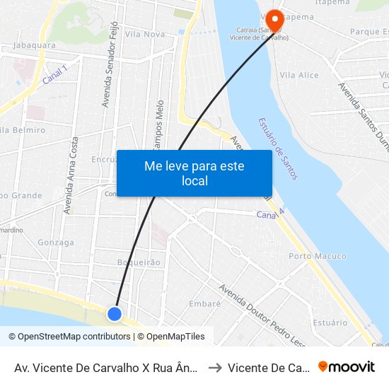 Av. Vicente De Carvalho X Rua Ângelo Guerra to Vicente De Carvalho map