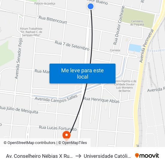 Av. Conselheiro Nébias X Rua Amador Bueno to Universidade Católica De Santos map