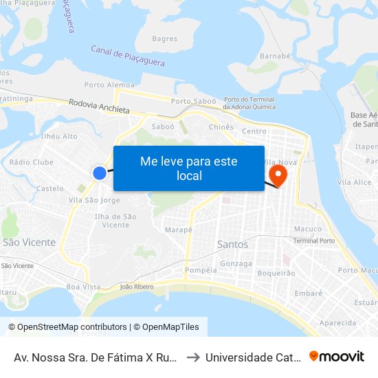 Av. Nossa Sra. De Fátima X Rua Viriato Corrêa Da Costa to Universidade Católica De Santos map