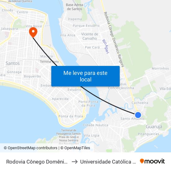 Rodovia Cônego Domênico Rangoni to Universidade Católica De Santos map
