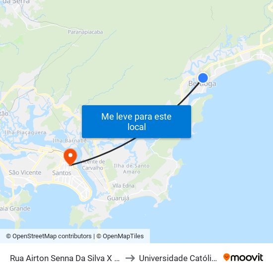 Rua Airton Senna Da Silva X Rua Osvaldo Cruz to Universidade Católica De Santos map