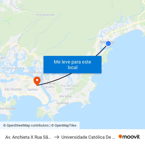 Av. Anchieta X Rua São Lino to Universidade Católica De Santos map
