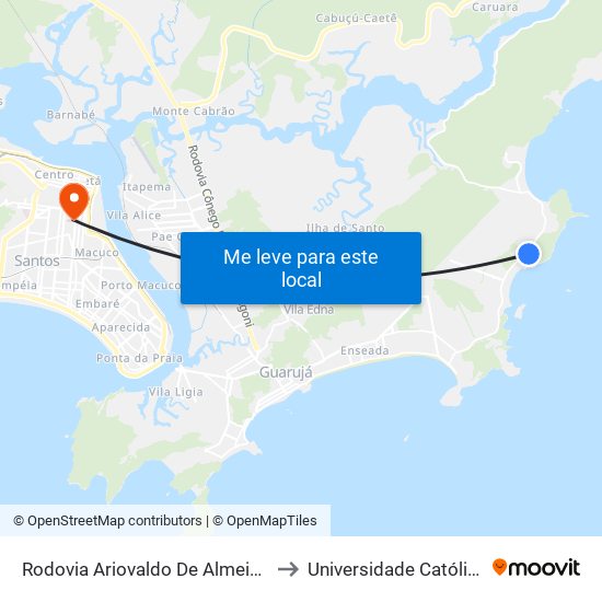Rodovia Ariovaldo De Almeida De Viana, 2650 to Universidade Católica De Santos map