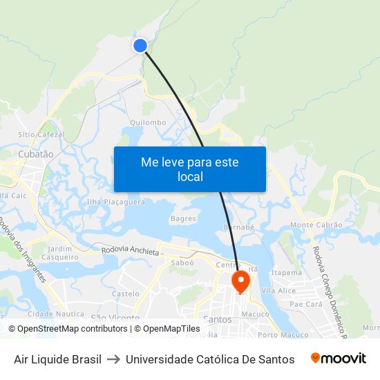 Air Liquide Brasil to Universidade Católica De Santos map