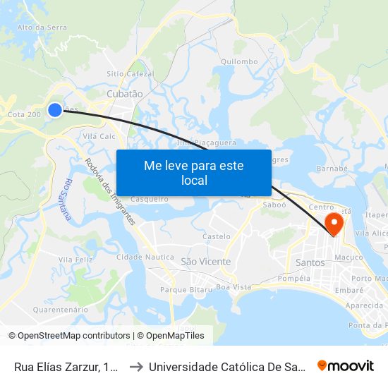 Rua Elías Zarzur, 1323 to Universidade Católica De Santos map