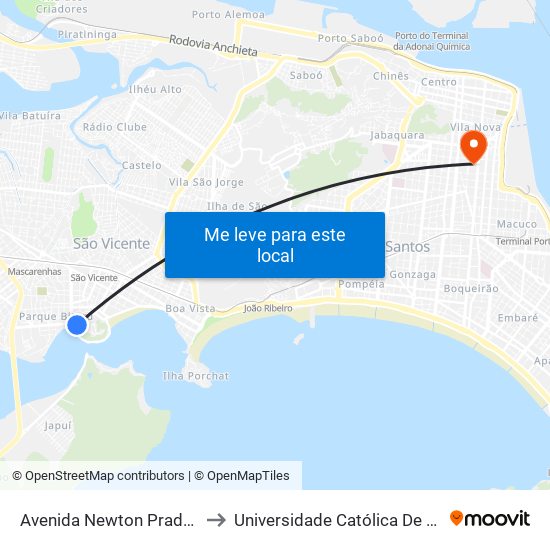 Avenida Newton Prado, 413 to Universidade Católica De Santos map