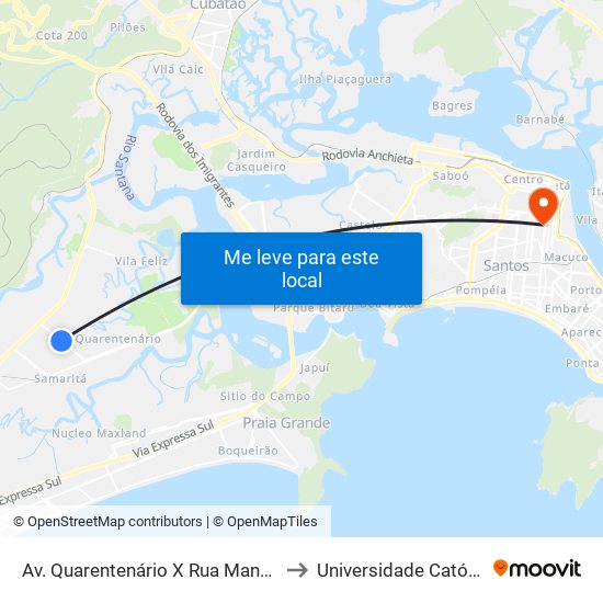 Av. Quarentenário X Rua Manoel Lopes Figueiredo to Universidade Católica De Santos map