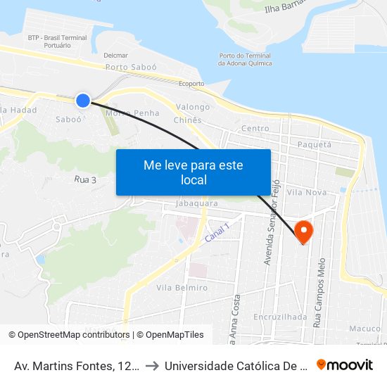 Av. Martins Fontes, 1277 Lo to Universidade Católica De Santos map