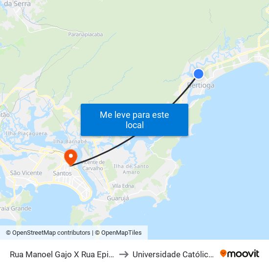 Rua Manoel Gajo X Rua Epiphanio Batista to Universidade Católica De Santos map
