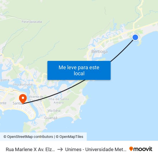 Rua Marlene X Av. Elza Ramos Da Silva to Unimes - Universidade Metropolitana De Santos map