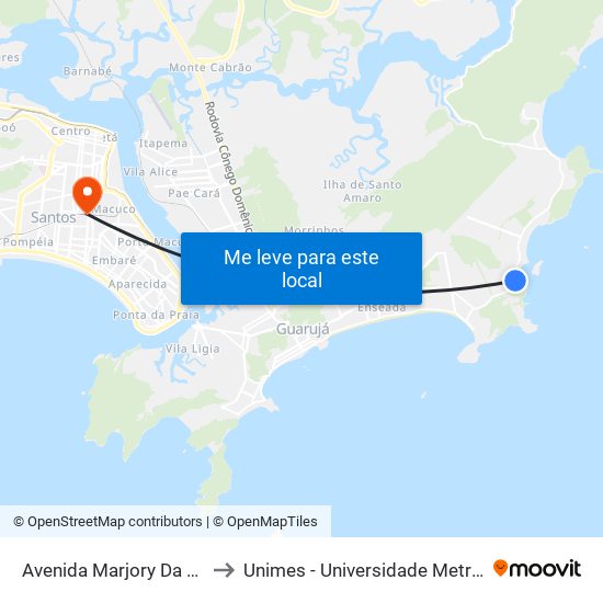 Avenida Marjory Da Silva Prado, 363 to Unimes - Universidade Metropolitana De Santos map