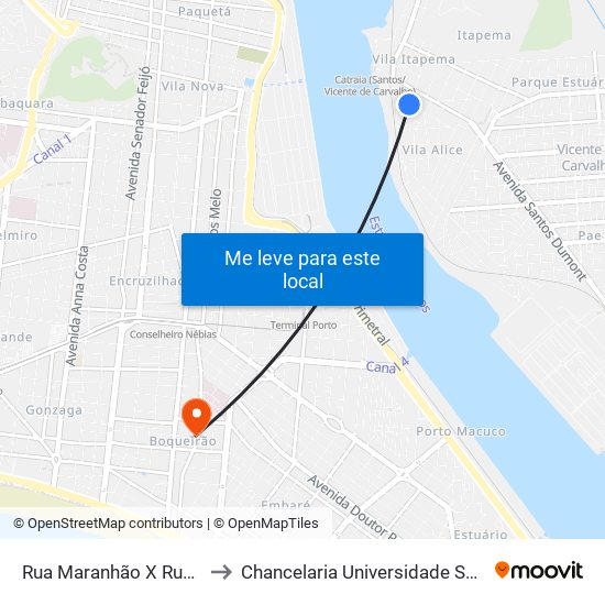Rua Maranhão X Rua Amauri to Chancelaria Universidade Santa Cecília map