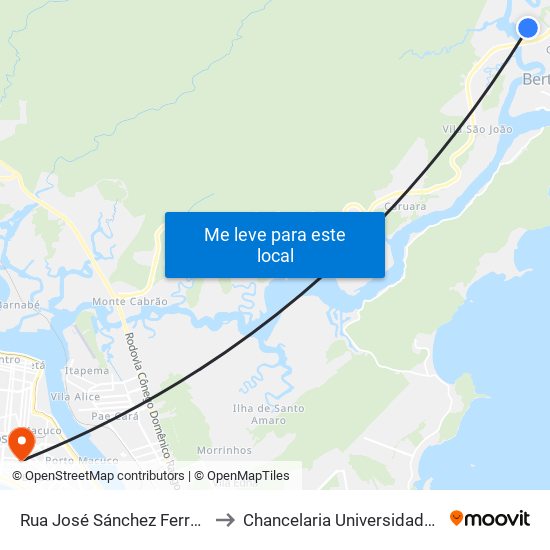 Rua José Sánchez Ferrari X Rua Sete to Chancelaria Universidade Santa Cecília map