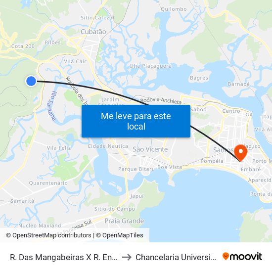 R. Das Mangabeiras X R. Enilda Monteiro De Souza to Chancelaria Universidade Santa Cecília map