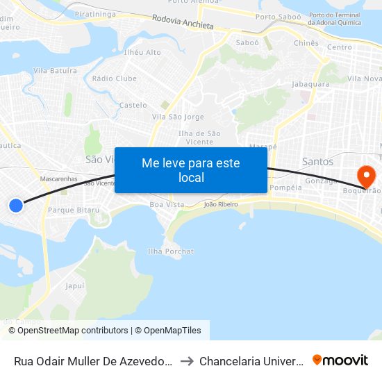 Rua Odair Muller De Azevedo Marques X Rua Monte Plano to Chancelaria Universidade Santa Cecília map