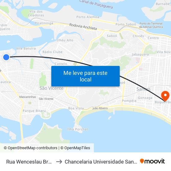 Rua Wenceslau Brás, 245 to Chancelaria Universidade Santa Cecília map