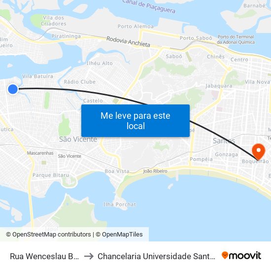 Rua Wenceslau Brás, 3 to Chancelaria Universidade Santa Cecília map