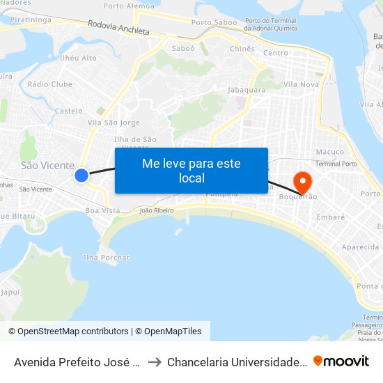 Avenida Prefeito José Monteiro, 70 to Chancelaria Universidade Santa Cecília map