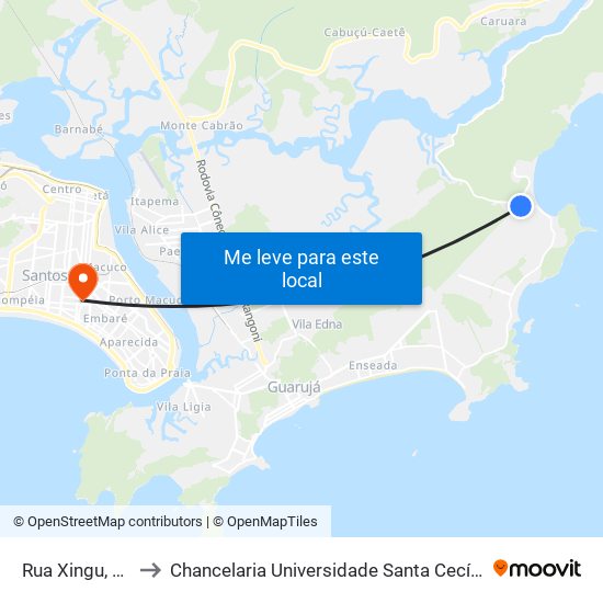 Rua Xingu, 22 to Chancelaria Universidade Santa Cecília map