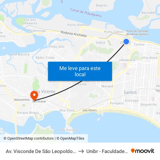 Av. Visconde De São Leopoldo X Rua Mansueto Pierotti to Unibr - Faculdade De São Vicente map