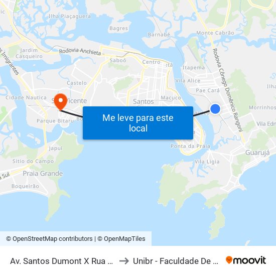 Av. Santos Dumont X Rua Hélio Ferreira to Unibr - Faculdade De São Vicente map