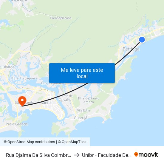 Rua Djalma Da Silva Coimbra X Av. Anchieta to Unibr - Faculdade De São Vicente map