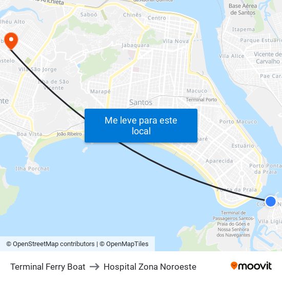 Terminal Ferry Boat to Hospital Zona Noroeste map