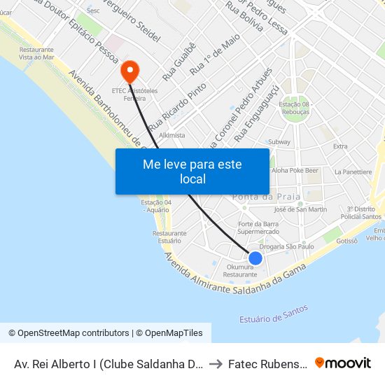 Av. Rei Alberto I (Clube Saldanha Da Gama) to Fatec Rubens Lara map