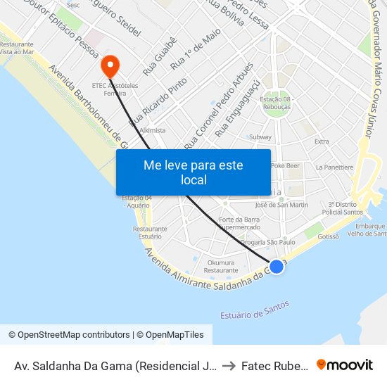 Av. Saldanha Da Gama (Residencial Jardins Da Grécia) to Fatec Rubens Lara map