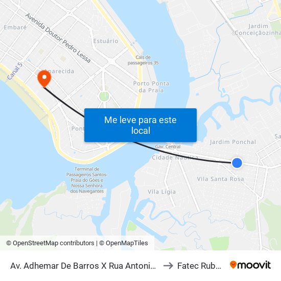 Av. Adhemar De Barros X Rua Antonio Miguel Dos Santos to Fatec Rubens Lara map