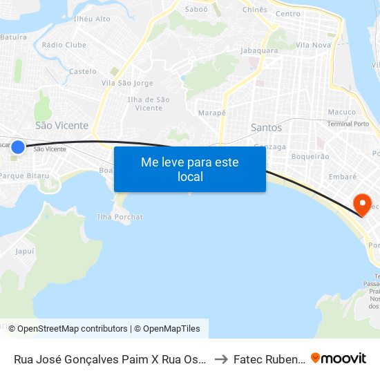 Rua José Gonçalves Paim X Rua Osvaldo Eduardo to Fatec Rubens Lara map